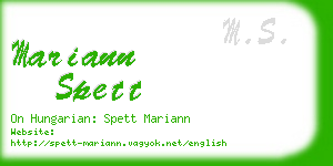mariann spett business card